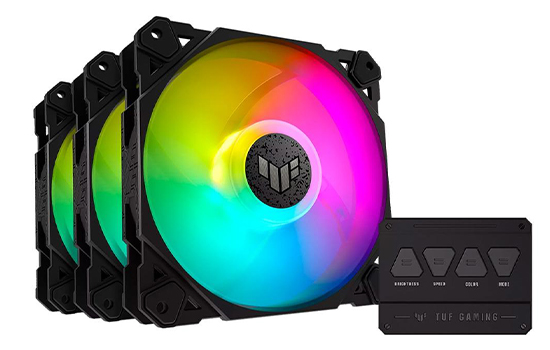 Kit Fan Com 3 Unidades Asus TUF Gaming TF120, ARGB, 120mm, Preto